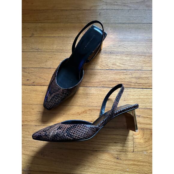 Arielle Baron Lille 55 Leather Slingback Pumps - Picture 7 of 8